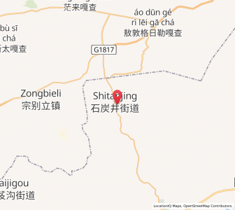 Map of Shitanjing, Ningxia Hui Autonomous Region