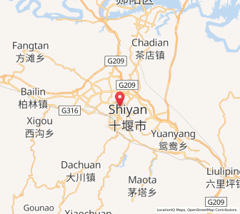 Map of Shiyan, Hubei
