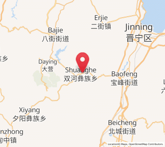 Map of Shuanghejie, Yunnan