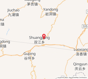 Map of Shuangjiang, Guizhou