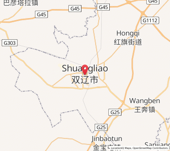 Map of Shuangliao, Jilin