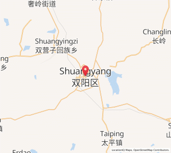 Map of Shuangyang, Jilin