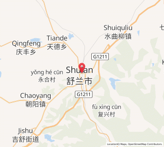 Map of Shulan, Jilin