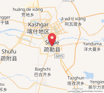 Map of Shule, Xinjiang