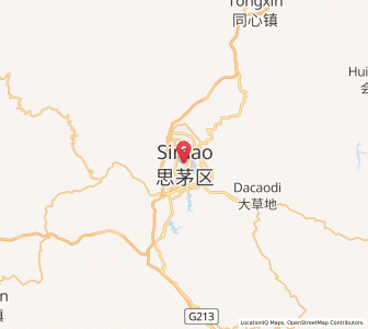 Map of Simao, Yunnan
