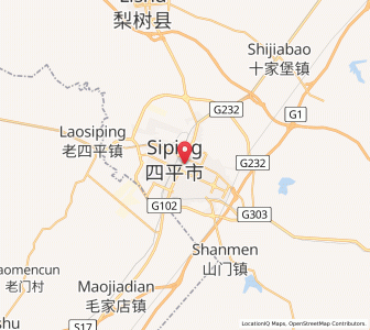 Map of Siping, Jilin