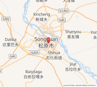 Map of Songyuan, Jilin
