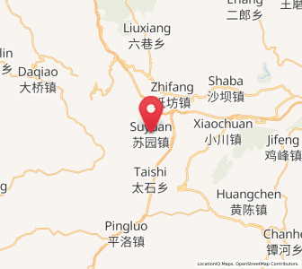 Map of Suyuan, Gansu