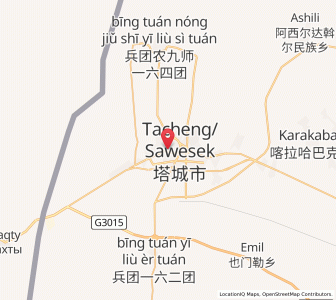 Map of Tacheng, Xinjiang