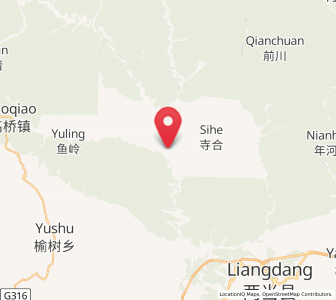 Map of Taibai, Gansu
