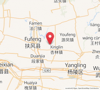 Map of Taibai, Shaanxi
