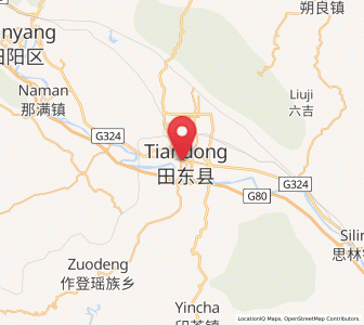Map of Tiandong, Guangxi
