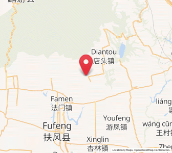 Map of Tiandu, Shaanxi