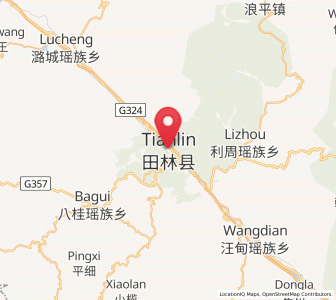 Map of Tianlin, Guangxi
