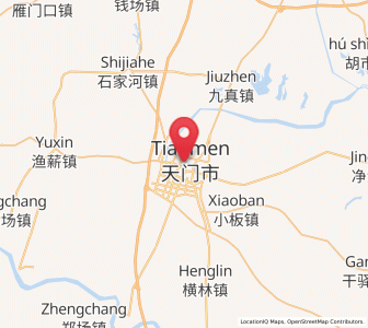 Map of Tianmen, Hubei
