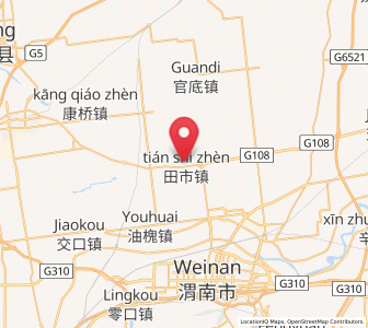 Map of Tianshi, Shaanxi