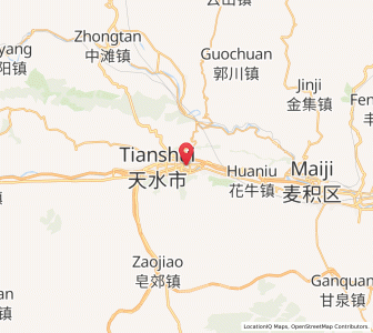 Map of Tianshui, Gansu