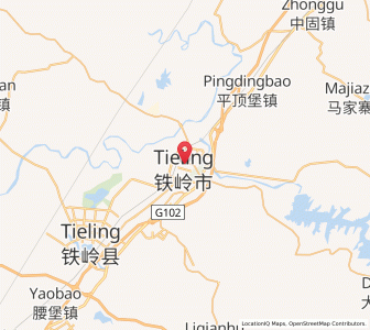 Map of Tieling, Liaoning