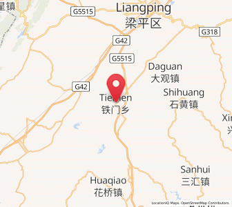 Map of Tiemen, Chongqing