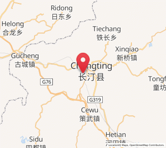 Map of Tingzhou, Fujian
