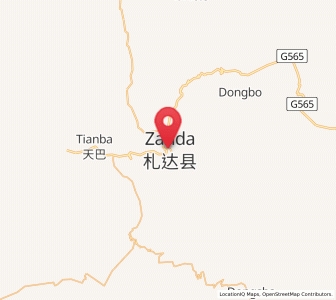 Map of Toding, Tibet