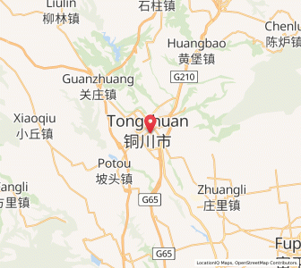 Map of Tongchuan, Shaanxi