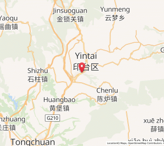 Map of Tongchuanshi, Shaanxi