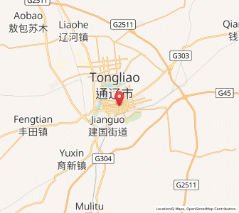 Map of Tongliao, Inner Mongolia