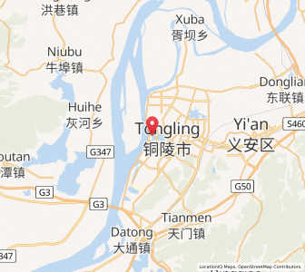 Map of Tongling, Anhui
