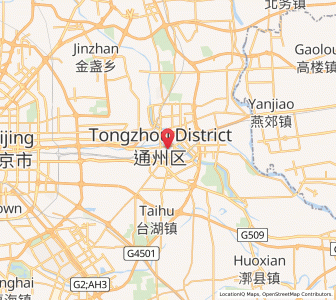 Map of Tongzhou, Beijing