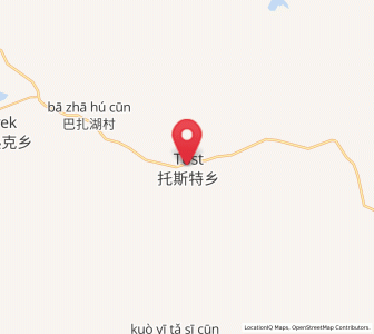 Map of Tost, Xinjiang
