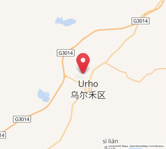 Map of Urho, Xinjiang