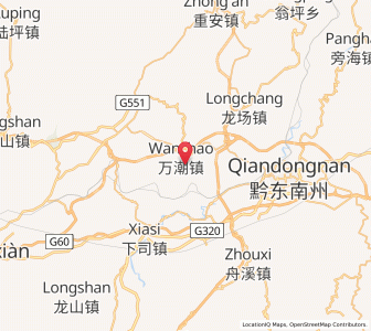 Map of Wanchao, Guizhou