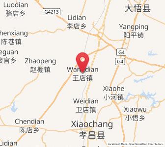 Map of Wangdian, Hubei
