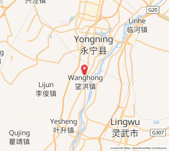 Map of Wanghong, Ningxia Hui Autonomous Region