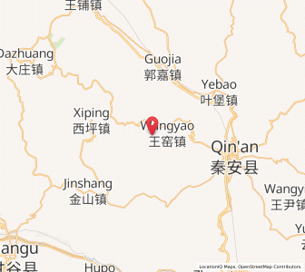 Map of Wangyao, Gansu