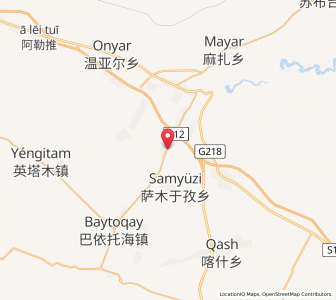 Map of Weiwu'eryuqiwen, Xinjiang