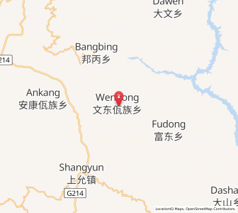 Map of Wendong, Yunnan