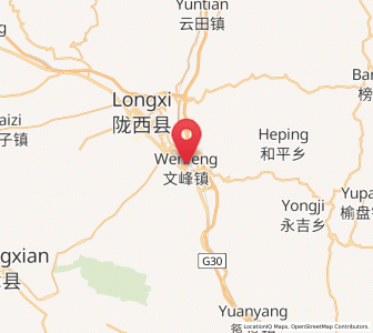 Map of Wenfeng Zhen, Gansu