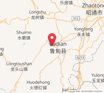 Map of Wenping, Yunnan