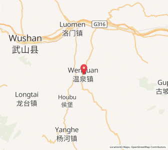 Map of Wenquan, Gansu