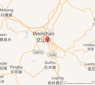 Map of Wenshan City, Yunnan