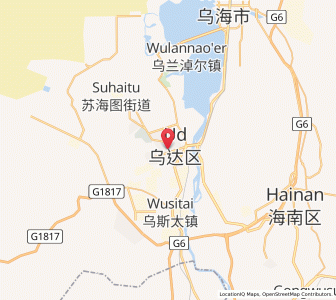 Map of Wuda, Inner Mongolia