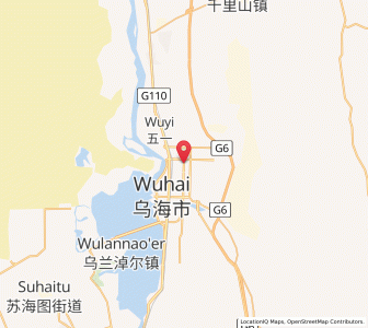 Map of Wuhai, Inner Mongolia
