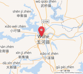 Map of Wuhe Chengguanzhen, Anhui