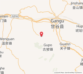 Map of Wujiahe, Gansu