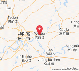 Map of Wukou, Jiangxi