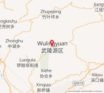 Map of Wulingyuan, Hunan