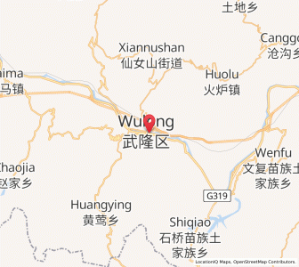 Map of Wulong, Chongqing