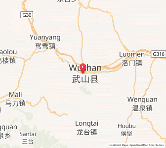 Map of Wushan, Gansu
